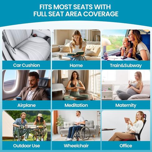 Sondur Travel Cushion, Inflatable seat Cushion, Suitable for Airplane Seats, Long-Distance Travel, Office wheelchairs and Other Portable seat Cushions (Black) in Saudi Arabia