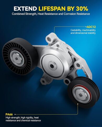 PHILTOP Belt Tensioner Assembly with Pulley for Camry 2010-2011 2.5L, Timing Belt OE # 166010V010 in Saudi Arabia