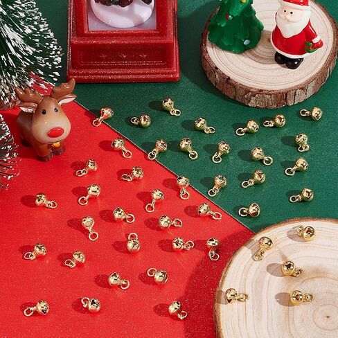 UNICRAFTALE about 100Pcs Real 18K Gold Plated Mini Bells Christmas Jingle Bell Dangle Charms Jewelry Making Charms for Necklace Bracelet Decor Pet Bell Dog Collar Bells Home Door Decor in Saudi Arabia