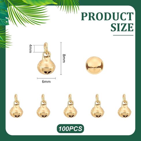 UNICRAFTALE about 100Pcs Real 18K Gold Plated Mini Bells Christmas Jingle Bell Dangle Charms Jewelry Making Charms for Necklace Bracelet Decor Pet Bell Dog Collar Bells Home Door Decor in Saudi Arabia