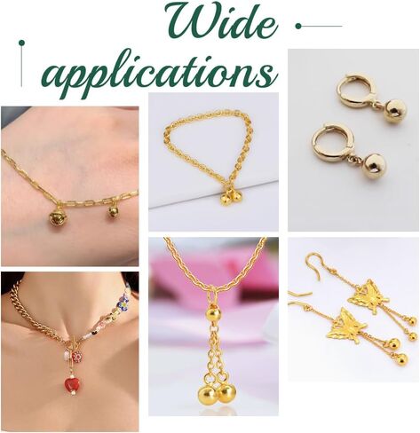 UNICRAFTALE about 100Pcs Real 18K Gold Plated Mini Bells Christmas Jingle Bell Dangle Charms Jewelry Making Charms for Necklace Bracelet Decor Pet Bell Dog Collar Bells Home Door Decor in Saudi Arabia