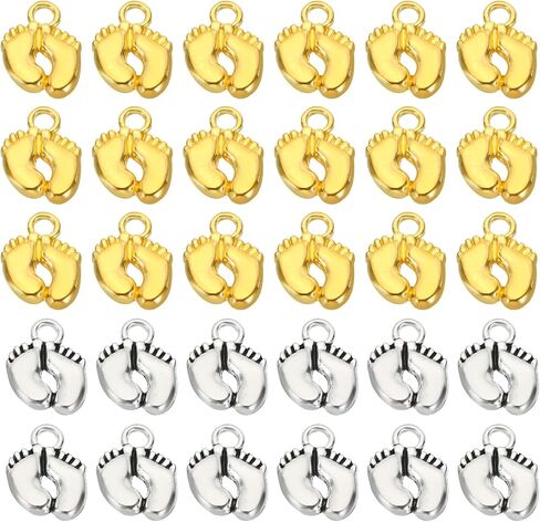 PATIKIL Footprint Charm, 100Pcs Mini Footprint Pendant Charm Bulk Vintage Metal Cute Designer DIY for Jewelry Making Bracelets Earrings Necklace Wedding Crafts,Gold Tone in Saudi Arabia
