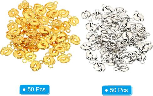 PATIKIL Footprint Charm, 100Pcs Mini Footprint Pendant Charm Bulk Vintage Metal Cute Designer DIY for Jewelry Making Bracelets Earrings Necklace Wedding Crafts,Gold Tone in Saudi Arabia