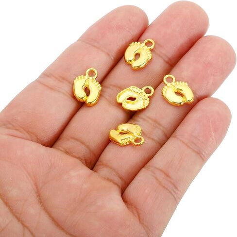 PATIKIL Footprint Charm, 100Pcs Mini Footprint Pendant Charm Bulk Vintage Metal Cute Designer DIY for Jewelry Making Bracelets Earrings Necklace Wedding Crafts,Gold Tone in Saudi Arabia