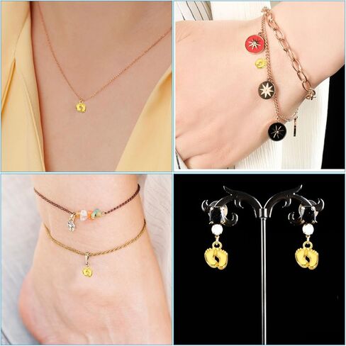 PATIKIL Footprint Charm, 100Pcs Mini Footprint Pendant Charm Bulk Vintage Metal Cute Designer DIY for Jewelry Making Bracelets Earrings Necklace Wedding Crafts,Gold Tone in Saudi Arabia