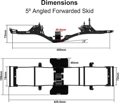 INJORA LCG Carbon Fiber Chassis Kit with Center Transmission for 1/10 RC Crawlers Upgrade(INC-10C) in Saudi Arabia