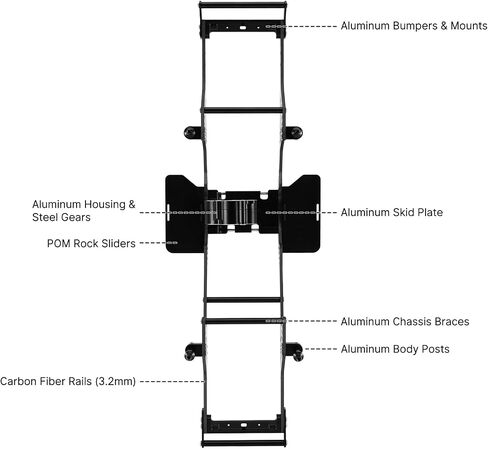 INJORA LCG Carbon Fiber Chassis Kit with Center Transmission for 1/10 RC Crawlers Upgrade(INC-10C) in Saudi Arabia