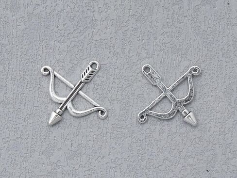 50 PCS Bow and Arrow Charms Metal 2.5 × 2.5 سم معلقات خمر لطيف لتصنيع المجوهرات DIY إيجاد أساور قلادة القلادة. in Saudi Arabia