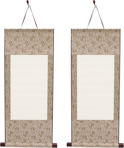 ورق الأرز منقوشة المناديل الورقية الفارغة المعلقة التمرير ورق الأرز الصينية شوان ورقة الفن مخطوطات الحائط لSumie Calligraphyor الخط 2PCS ورقة الأرز لفات ورق الأرز الفن in Kuwait