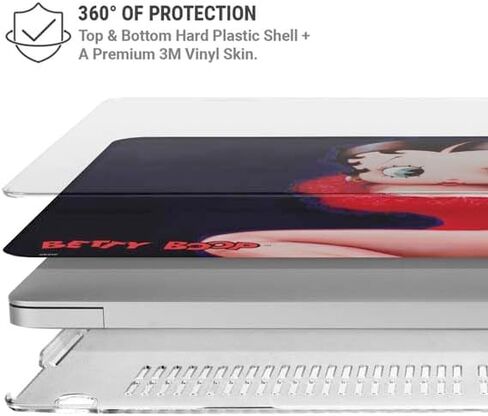 Skinit Laptop Case Plus Skin Compatible with MacBook Air 15in (2023) - Officially Licensed Betty Boop Red Dress Design in Saudi Arabia