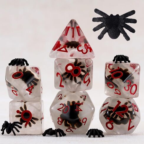مجموعة زهر راتنج RPG ، D & D Polyehdral Resin Dice ، Polyhedral Soft Edge Dice للأبراج المحصنة والتنين in Kuwait