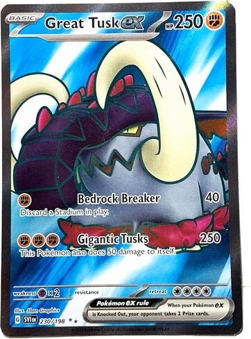 Pokemon - Great Tusk ex 230/198 - Scarlet & Violet - Ultra Rare - Holo Full Art in Saudi Arabia