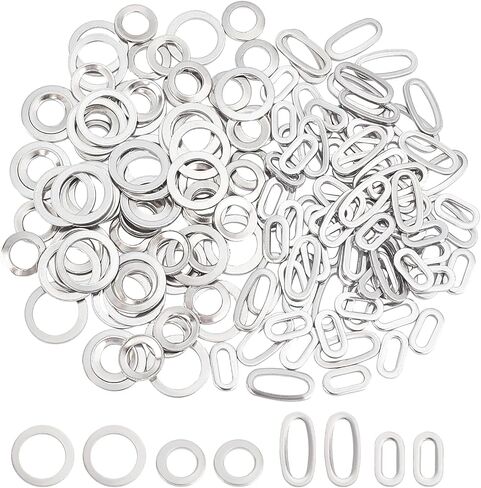 UNICRAFTALE About 160pcs 2 Sizes Ring/Oval Linking Ring Stainless Steel Linking Circle Connectors Metal Charm for Bracelet Necklace Jewelry Making Stainless Steel Color in Saudi Arabia