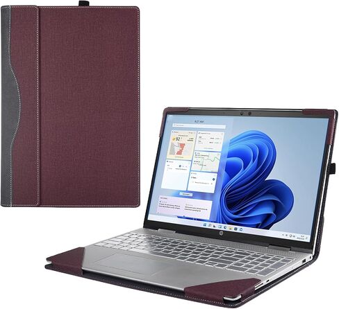 Laptop Case Cover for 16" 2024 New Dell Inspiron 16 Plus 7640 & Compatible with Dell Inspiron 16 5635 5630 Notebook PC Sleeve,2-in-1 PU Leather Laptop Sleeve (Wine red) in Kuwait