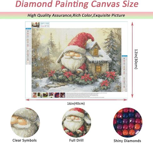 مجموعات الطلاء الماس Auremi 5d عيد الميلاد ، مجموعات اللوحات الفنية الماس Gnome للبالغين DIY الكامل حفر النقاط الماس الكريستال مجموعات الحرف للمنزل ديكور هدايا 11.8x15.7 بوصة in Kuwait