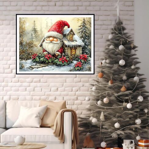مجموعات الطلاء الماس Auremi 5d عيد الميلاد ، مجموعات اللوحات الفنية الماس Gnome للبالغين DIY الكامل حفر النقاط الماس الكريستال مجموعات الحرف للمنزل ديكور هدايا 11.8x15.7 بوصة in Kuwait