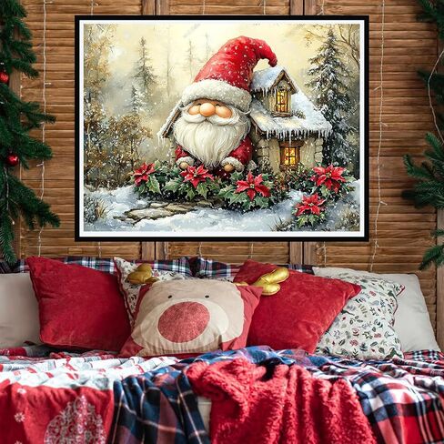 مجموعات الطلاء الماس Auremi 5d عيد الميلاد ، مجموعات اللوحات الفنية الماس Gnome للبالغين DIY الكامل حفر النقاط الماس الكريستال مجموعات الحرف للمنزل ديكور هدايا 11.8x15.7 بوصة in Kuwait
