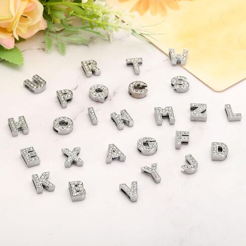 PATIKIL 30PCS Charm ، Charm Irfort Irfort Crystal Alphabet Slide Bendant for Jewelry Making Leather Collar Necklace in Saudi Arabia