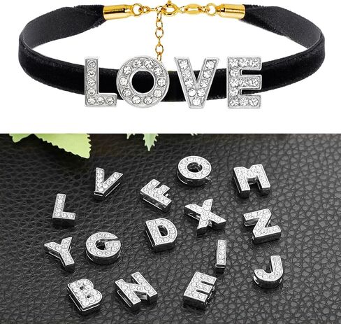 PATIKIL 30PCS Charm ، Charm Irfort Irfort Crystal Alphabet Slide Bendant for Jewelry Making Leather Collar Necklace in Saudi Arabia