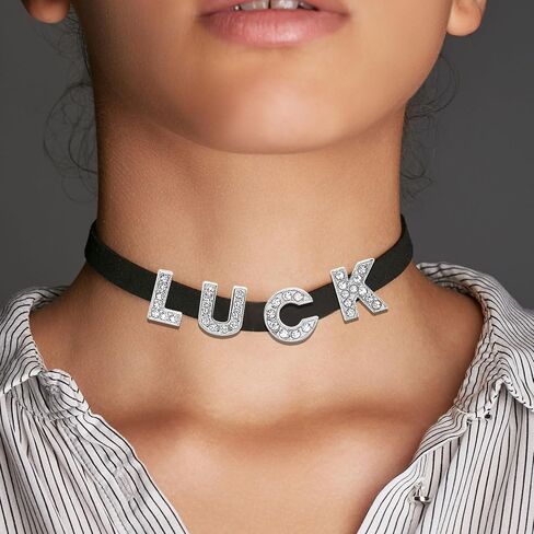 PATIKIL 30PCS Charm ، Charm Irfort Irfort Crystal Alphabet Slide Bendant for Jewelry Making Leather Collar Necklace in Saudi Arabia
