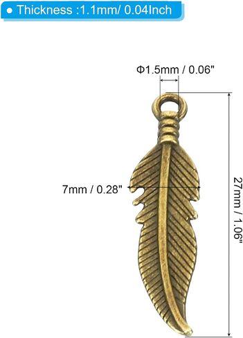 PATIKIL 50PCS ريشة سحر ميني ريشة سحر الجزء الأكبر من المعادن ديي أحلام الماسك للمجوهرات صنع الأساور أقراط in Saudi Arabia
