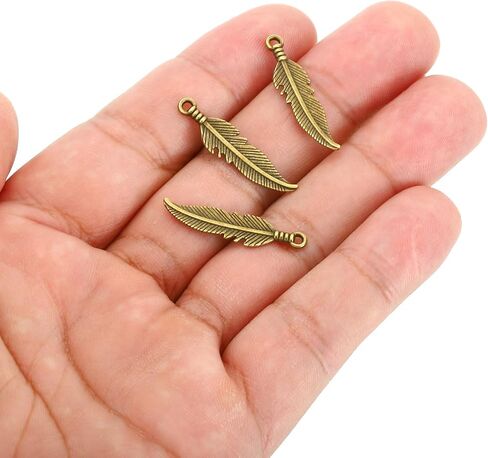 PATIKIL 50PCS ريشة سحر ميني ريشة سحر الجزء الأكبر من المعادن ديي أحلام الماسك للمجوهرات صنع الأساور أقراط in Saudi Arabia