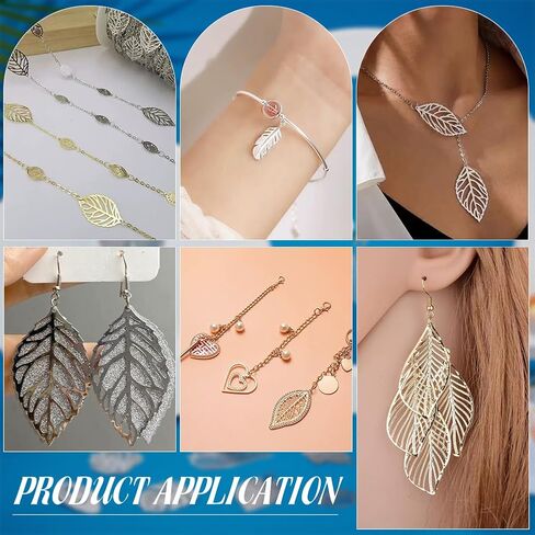PH PandaHall 32pcs 8 Style Tree Leaf Charms, Brass Monstera Leaf Pendants Filligree Etched Maple Leaf Leaf Filigree Charms for Necklace Bracelets Earring Keychain Bag Dcoration, 0.9~1.7" m in Saudi Arabia