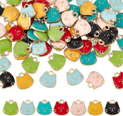 UniCraftale 70pcs Cat Charm Monamel Charm 7 Colour in Saudi Arabia