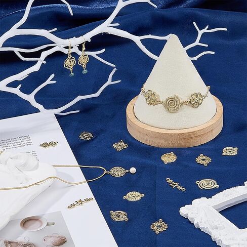 SUPERFINDINGS Baroque Style Links Connectors Gold Double Hole Pendant Connector Flower Flat Round Chinese Knot Connector Charms for DIY Jewelry Making in Saudi Arabia