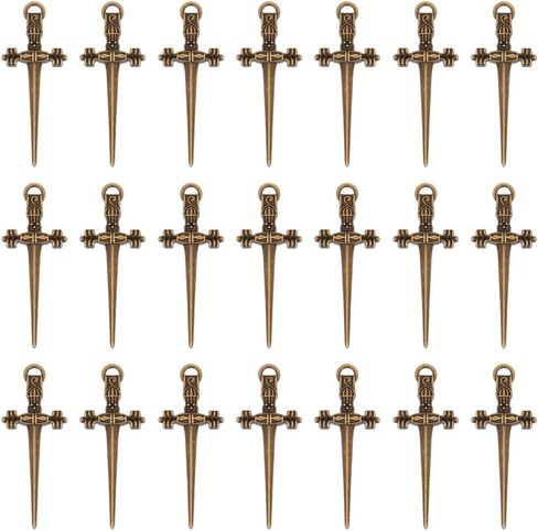 UNICRAFTALE 60Pcs Sword Bookmark Swords Charms Mini Bookmark Charms Tibetan Style Metal Pendants for Book Lovers Presents Reading Crafting DIY Necklace Bracelet Jewelry in Saudi Arabia