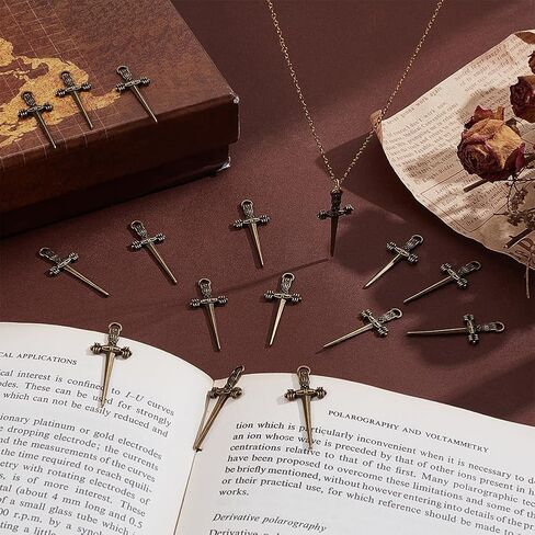 UNICRAFTALE 60Pcs Sword Bookmark Swords Charms Mini Bookmark Charms Tibetan Style Metal Pendants for Book Lovers Presents Reading Crafting DIY Necklace Bracelet Jewelry in Saudi Arabia