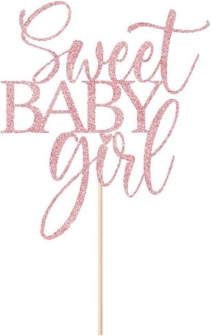 Sweet Baby Girl Cake Toppers - Baby Shower, Baby Shower, Newborn Gender Show Girl Happy Birthday Party Decoration (rose gold) in Kuwait