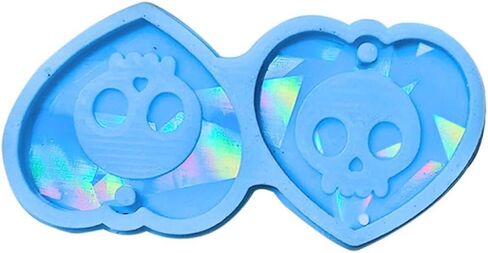Silicone Molds for Epoxy Resin Holographic-Resin Molds Skull Heart Silicone Mold for Epoxy Casting DIY Skull Head Pendant Decoration Mold Jewelry Tools in Kuwait