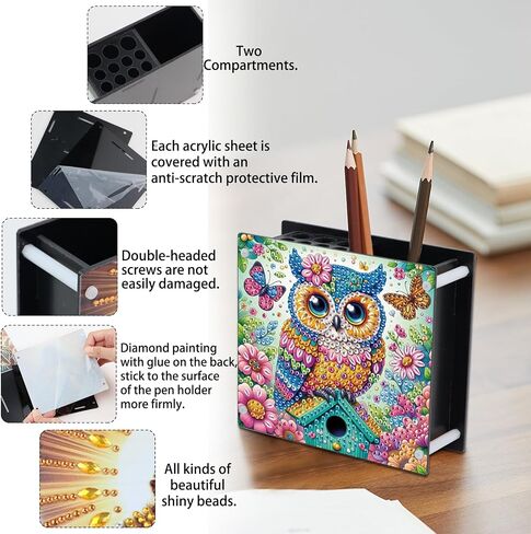 طقم الطلاء DIY Diamond ， Vase Shape Shape Diamond Paint Pen Ben ، Acrylic Daily Office Desktop Decoration Storage Item in Kuwait