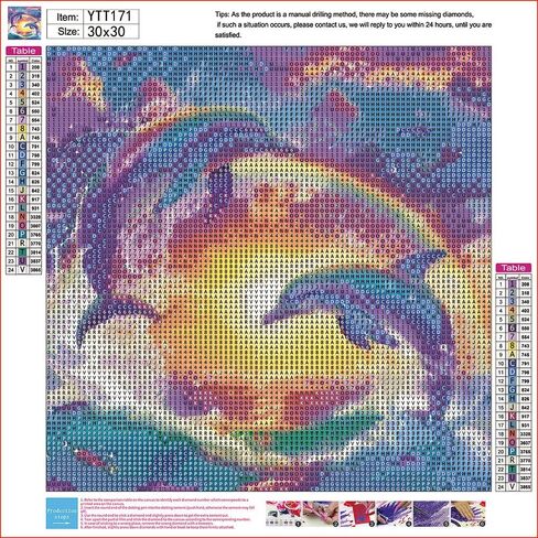 Dietyer Vivid Divid Dolphin تحت عنوان 5D Diamond Painting Kit Kit Craft Crystal Art Craft للبالغين. ، مثالية لديكور الجدار المنزلي وكهدية مدروسة لقضاء العطلات مثل عيد الشكر و 11.8 × 11.8 بوصة in Kuwait