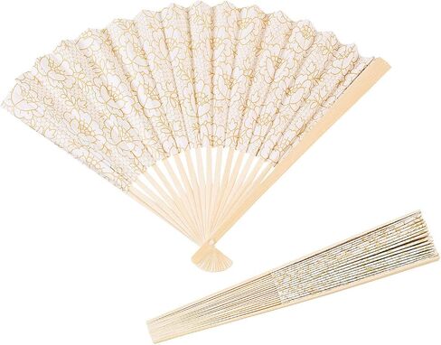 Fun Express Express Fintage Lace Folding Fans (مجموعة من 12) زخارف الزفاف ولوازم الحفلات in Saudi Arabia