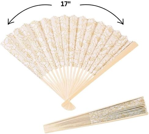 Fun Express Express Fintage Lace Folding Fans (مجموعة من 12) زخارف الزفاف ولوازم الحفلات in Saudi Arabia