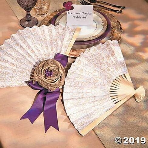 Fun Express Express Fintage Lace Folding Fans (مجموعة من 12) زخارف الزفاف ولوازم الحفلات in Saudi Arabia