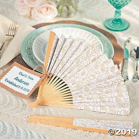 Fun Express Express Fintage Lace Folding Fans (مجموعة من 12) زخارف الزفاف ولوازم الحفلات in Saudi Arabia