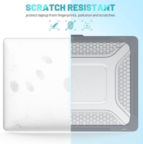 Compatible with New MacBook Pro 14 Inch (2021 2022 Release Model: A2442 M1 Pro / M1 Max Chip), Heavy Duty Rugged Shockproof TPU+PC Dual Layer Protector Case with Fold Kickstand in Saudi Arabia