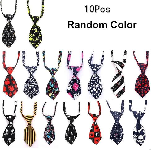 علاقات الكلاب لعيد الهالوين ، 10 أجهزة مركبة لربطات العنق الكلب للحيوانات الأليفة للهيكل العظمي جمجمة أليف رقبة جرو روابط القطط الإكسسوارات لقضاء عيد الميلاد عيد ميلاد عيد الميلاد (لون عشوائي) in Kuwait