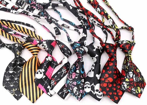 علاقات الكلاب لعيد الهالوين ، 10 أجهزة مركبة لربطات العنق الكلب للحيوانات الأليفة للهيكل العظمي جمجمة أليف رقبة جرو روابط القطط الإكسسوارات لقضاء عيد الميلاد عيد ميلاد عيد الميلاد (لون عشوائي) in Kuwait