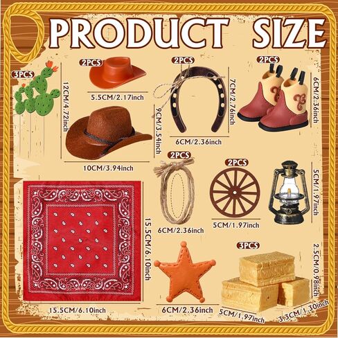 Cowboy Birthday Party Decorations Cowboy Cake Toppers Hat and Boot Western Cake Decoration Toppers Horseshoe Wheel Scarf Cupcake Picks for Western Theme Baby Shower Party Favor Supplies in Saudi Arabia