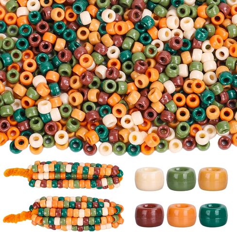 3000pcs خريف المهر حبات 6 ألوان مختلطة البلاستيك حرفة حرفة خضراء برتقالية الفوارق لخريف عيد الشكر حفلة DIY Craft Netcleace Makekle in Saudi Arabia