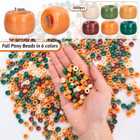 3000pcs خريف المهر حبات 6 ألوان مختلطة البلاستيك حرفة حرفة خضراء برتقالية الفوارق لخريف عيد الشكر حفلة DIY Craft Netcleace Makekle in Saudi Arabia