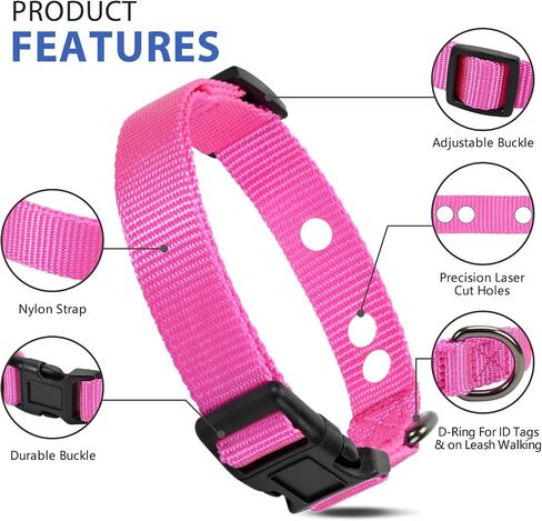 Dog Fence Replacement Collar for Shock Collar, E-Collar Replacement Strap, 1 inch Red Large in Kuwait