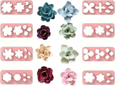 8PCS Floral Clay Molds Earring Making Molds for Handmade Earrings Jewelry Making with Reusable Silicone in Saudi Arabia