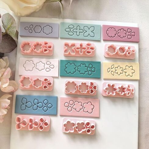 8PCS Floral Clay Molds Earring Making Molds for Handmade Earrings Jewelry Making with Reusable Silicone in Saudi Arabia