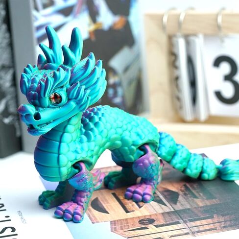 3D Printed Kylin Model,Flexible Animals Toy Statue,Movable Joints,Home Office Decor,Interesting Toys for Autism/ADHD,Festival Gifts toco,Fidget Toys, Executive Desk Animals Toy in Saudi Arabia