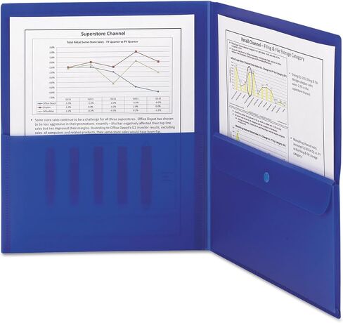 Smead Poly Two-Pocket Folder with Security Pocket, Letter Size, Black, 5 per Pack (87700) in Saudi Arabia